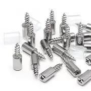 30pcs Shelf Support Peg with Non-Slip Sleeve Nickel Plated Shelf Pins Screw-i...