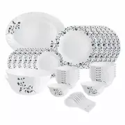 Cello Imperial Vinea Opalware Dinner Service Sets, 33 Pieces, White