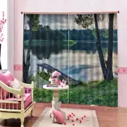 Oonlight Lotus Pond 3D Curtain Blockout Photo Printing Curtains Drape Fabric