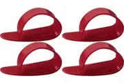 4 x Jim Dunlop Red Delrin Medium Gauge Thumbpicks 9051R Thumb Picks