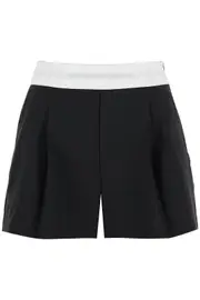 [ALEXANDER WANG] ALEXANDER WANG pleated shorts with branded band 10 Black