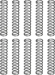 uxcell 10Pcs Compression Spring, 7mm OD, 0.8mm Wire Size, 35mm Free Length, Spring Steel Construction Extended Mechanical Compression Springs for Shop and Home Repairs, Silver Tone