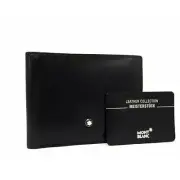 Montblanc Meisterstuck Leather Bifold Wallet Billfold Men'S Black Fb1379 Rustic