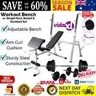 Home Gym Weight Bench With Barbell And Dumbbell Set Body Workout Fitness New AU