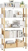 5-Tier Wooden Open Bookshelf, Modern Display Shelf with Standing Storage Rack, Multifunctional Bookcase for Home and Office, Living Room, Bedroom, Library