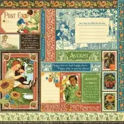 Graphic 45 Children's Hour Collection Sunshine Happy 12 x 12 August Cardstock
