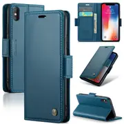 CaseMe iPhone X / Xs Folio Wallet Case Cover Apple Side Closure iPhoneX [Blue]