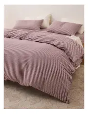 [Sheet Society] Leo Washed Cotton Quilt Cover Set in Pia Stripe