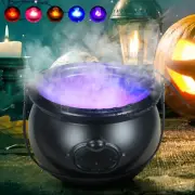 Halloween Fog Machine Witch Cauldron Fog Machine 12 LED Color Changing Lights