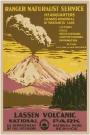 Lassen Volcano, California - National Park Service Poster - Vintage Wall Print