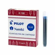 69101 Pilot Namiki IC100 Fountain Pen Ink Cartridge, Blue Ink, 2 Packs of 12