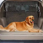 Car Dog Barrier Net, Hook Up Elastic Envelope Luggage Net (47.24" x 33.85") Dual Layer Safety Net for Pet Dog Vehicle Universal Mesh Barrier Guard Blocks Access to Car Front Seats Organiser Net Bag