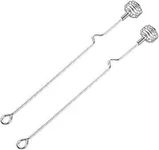 Alipis 2pcs Long Handle Stainless Steel Honey Dippers Kitchen Whisk Ergonomic Design for Easy Mixing of Coffee Milk Tea Beverages Smooth Grip Comfortable Use