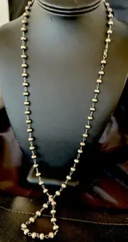 Rosary Bead Navajo Sterling Silver Beads Necklace 6mm 30" 18931