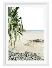 [Profile Australia] Australian Made Wategos Beach Outlook Art Print A1 Frame in White