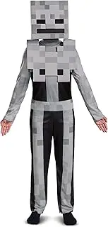 Minecraft Skeleton Costume for Kids, Video Game Inspired Character Outfit, Classic Child Size Large (10-12) Gray