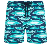 Vilebrequin Moorea Swim Shorts Requins 3D Navy