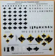 Warhammer 40k Space Marine Space Wolves Entire Army Transfer Sheet Fits Primaris