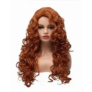Long Fox Red Hair Curly Wavy Full Head Wigs for Women Cosplay Party Hairpiece Halloween Wigs