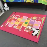 Kids Rugs Play Mats Hopscotch 100% polyester 140cm x100cm Non-slip backing