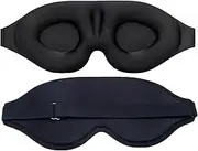2Pcs Sleeping Eye Mask,100% Blackout, Soft And Breathable Travel Eye Mask,3D Relief For Eye Fatigue Weighted Eye Masks,With Adjustable StrapTravel Essentials