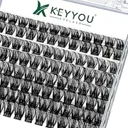 Lash Clusters 96 Pcs Cluster Lashes D Curl 8-16MIX DIY Lash Extensions Eyelash Clusters,KEYYOU Volume Wispy Individual Lashes Soft&Comfortable Easy DIY at Home(Y01,D-8-16MIX)