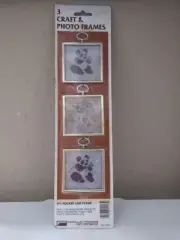 VTG 3 CRAFT & PHOTO FRAMES 2.5X 2.5 " SQUARE LINK FRAME WITH PICTURE OF PANDA'S