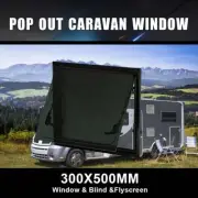 RV Caravan 300*500MM Square Push Out Flat Window Locking Handle Strut Attachment