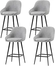 [Artiss] 4X Bar Stools Upholstered Stool Counter Seat Kitchen Dining Chairs
