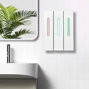3 Chamber Shower Soap Dispenser 400ml Wall Mounted Liquid Dispenser Conditioner Dispenser Adhesive Shampoo and Conditioner Dispenser Removable Body Wash Dispenser for Home Bathroom (White)