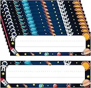 Wonmon 50PCS Space Classroom Name Plates for Desk, Outer Space Student Nameplates for Classroom Cubbies, Back to School Student Desk Name Tags Classrooms Name Plate for Teacher, 10x3 inch