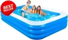 Inflatable Paddling Pool 260cm Deep Rectangle Pool for Kids Adults Family Backya
