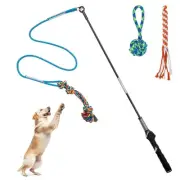 Flirt Pole for Dogs Tug of War Rope Toy Interactive Dog Toys Enrichment for M...