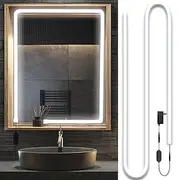 LED Makeup Mirror Light Hollywood Style Makeup Light 6.5-16FT/6000K/3000K Dimmable 12V Adapter/Mirror Strip Light Lighting for Vanity and Bathroom Mirrors