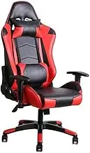 Gaming Chair， Racing Office Computer Game Chair Ergonomic Backrest and Seat Height Adjustment Recliner Swivel Rocker with Headrest and Lumbar Pillow Chair Red