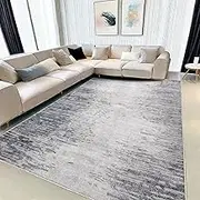 Area Rugs Abstract Rug Modern Soft Living Room Carpet Large Washable Shaggy Rugs for Living Room Bedroom Dining Room Indoor Home Decor Carpet (Abstract Grey/Blue, 200 x 300 cm)