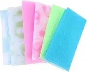 CTIRCHIU 6Pcs Exfoliating Bath Towels Long Strip Shower Towels for Body Scrubbing for Family Bathing and Skin Care