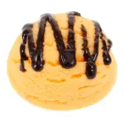 Display Faux Food Prop Custard Ice Cream Scoop With Chocolate Drizzle