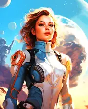 Sci-Fi Female Space Commander 8X10 Fantasy Photo Art Print / Artistic Artwork