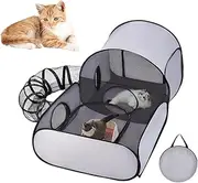 Play Pen for Cats - Kitten Enclosure Cat Play Pen Tent,Interactive Toys House Tunnel, Portable Pet Supplies for Puppy Small Animals Exercise
