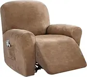 Recliner Couch Slipcovers 4-Pieces Stretch Recliner Chair Cover with Pockets 1Seat Sofa Cover Recliner Lazy Boy Furniture Protector for Living Room (Color : #9)