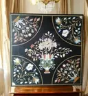 24" Square Black Marble Coffee & Tea Table Top Luxury Garden Hotel Furniture Dec