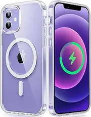 FNTCASE for iPhone 12 Clear Case: for iPhone 12 Pro Magnetic Military Grade Drop Protection Anti Yellowing Cell Phone Cover - Rugged Durable Shockproof Protective Bumper