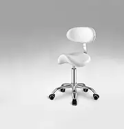 Saddle Stool with Back Support, Ergonomic Seat,Height Adjustable Beauty Stool on Wheels for Dental Spa Salon Massage Manicure Tattoo (Color : B)