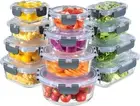 12-Pack Glass Storage Containers with Lids, Glass Meal Prep Containers Set, Airt