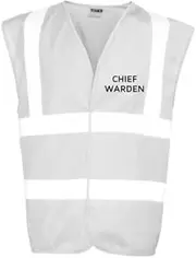 [HolyShirt HI-VIZ] CHIEF WARDEN WHITE DAY/NIGHT VEST