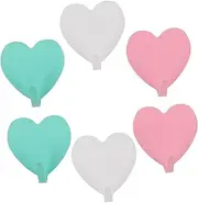 JOINPAYA 6pcs Cute Heart Adhesive Hooks Durable Wall Hangers for Organizing Keys Towels Hats for Soft Girl Decor Strong Adhesion for Reliable Use