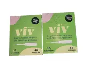 PACK OF 2 Viv for Your V Organic Cotton Tampons Toxin & Fragrance Free Regular