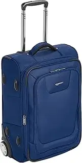 [Amazon Basics] Expandable Softside Carry-On Luggage Suitcase With TSA Lock And Wheels - 60.96 cms(Including height of wheel and handle), Blue