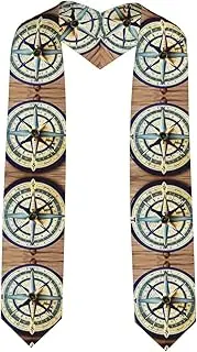 [SKKNT] Maritime Sailboat Compass Print Graduation Shawl Stole For Academic Commencements Honor Sash Congratulations Gift